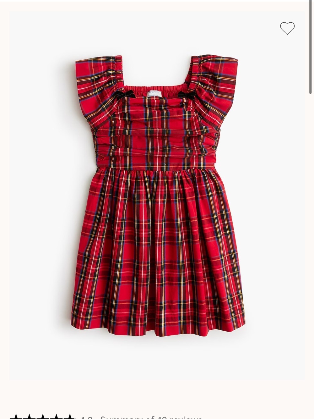 J Crew Crewcuts red green holiday tartan plaid ruching velvet bow dress 3